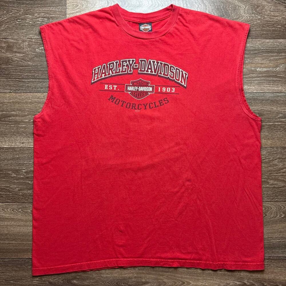 Red Harley Davidson Graphic Tank Top